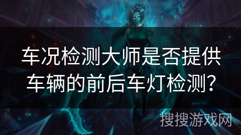 车况检测大师是否提供车辆的前后车灯检测？