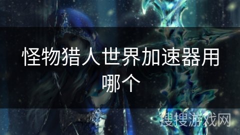 怪物猎人世界加速器用哪个