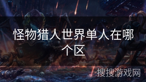 怪物猎人世界单人在哪个区