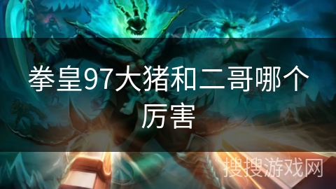 拳皇97大猪和二哥哪个厉害