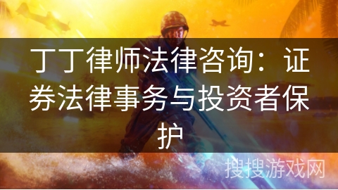 丁丁律师法律咨询:证券法律事务与投资者保护 丁丁律师法律咨询:证券法律事务与投资者保护