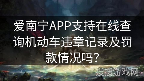 爱南宁APP支持在线查询机动车违章记录及罚款情况吗？