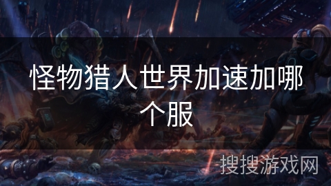 怪物猎人世界加速加哪个服