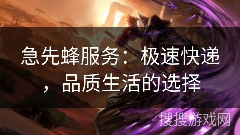 急先蜂服务：极速快递，品质生活的选择