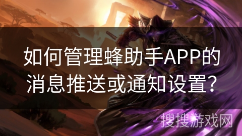 如何管理蜂助手APP的消息推送或通知设置？