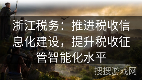 浙江税务：推进税收信息化建设，提升税收征管智能化水平