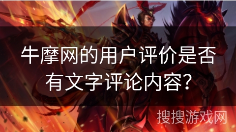 牛摩网的用户评价是否有文字评论内容？