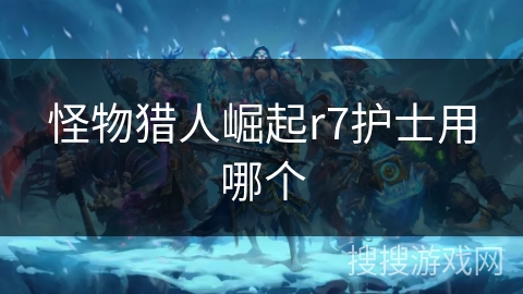 怪物猎人崛起r7护士用哪个