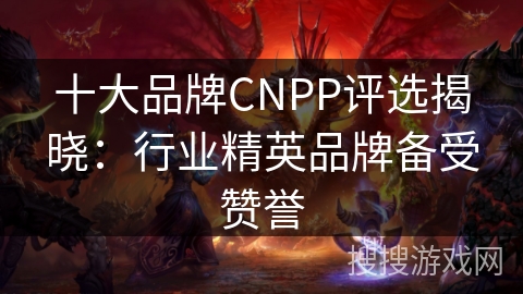 十大品牌CNPP评选揭晓:行业精英品牌备受赞誉 十大品牌CNPP评选揭晓:行业精英品牌备受赞誉