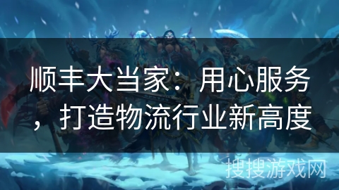 顺丰大当家：用心服务，打造物流行业新高度