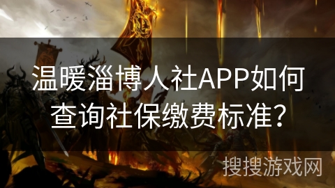 温暖淄博人社APP如何查询社保缴费标准？