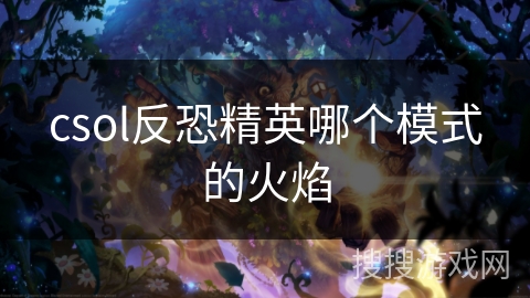 csol反恐精英哪个模式的火焰