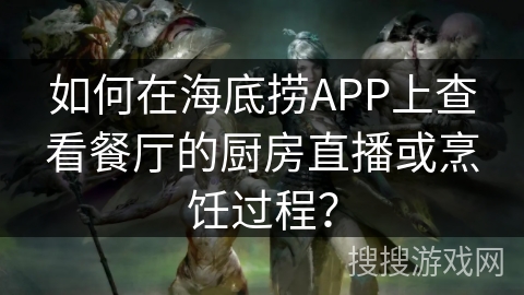 如何在海底捞APP上查看餐厅的厨房直播或烹饪过程? 如何在海底捞APP上查看餐厅的厨房直播或烹饪过程?
