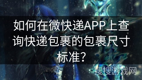 如何在微快递APP上查询快递包裹的包裹尺寸标准？