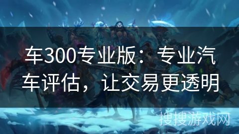 车300专业版:专业汽车评估,让交易更透明 车300专业版:专业汽车评估,让交易更透明