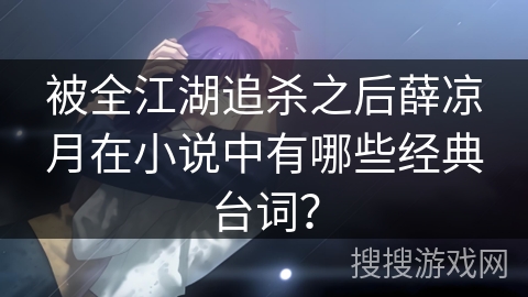 被全江湖追杀之后薛凉月在小说中有哪些经典台词？