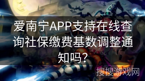 爱南宁APP支持在线查询社保缴费基数调整通知吗？