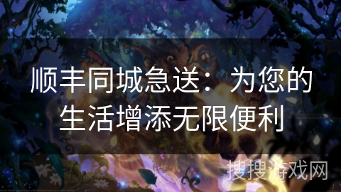 顺丰同城急送:为您的生活增添无限便利 顺丰同城急送:为您的生活增添无限便利