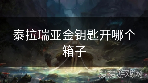 泰拉瑞亚金钥匙开哪个箱子 泰拉瑞亚金钥匙开哪个箱子