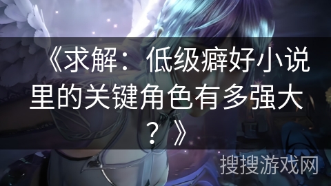 《求解:低级癖好小说里的关键角色有多强大?》 《求解:低级癖好小说里的关键角色有多强大?》