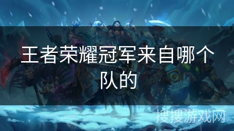 王者荣耀冠军来自哪个队的