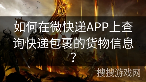 如何在微快递APP上查询快递包裹的货物信息？