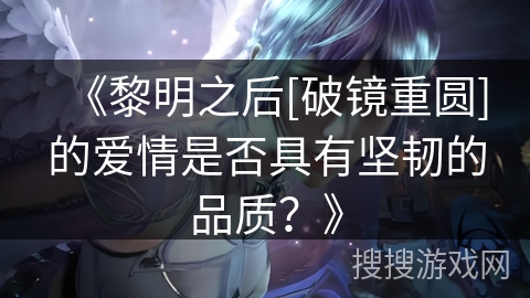 《黎明之后[破镜重圆]的爱情是否具有坚韧的品质？》