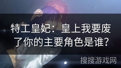 特工皇妃：皇上我要废了你的主要角色是谁？