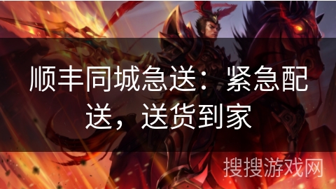 顺丰同城急送：紧急配送，送货到家