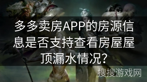 多多卖房APP的房源信息是否支持查看房屋屋顶漏水情况？