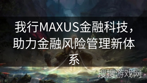 我行MAXUS金融科技，助力金融风险管理新体系