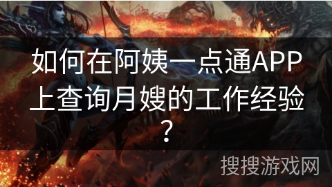 如何在阿姨一点通APP上查询月嫂的工作经验？