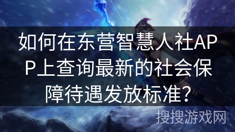 如何在东营智慧人社APP上查询最新的社会保障待遇发放标准？