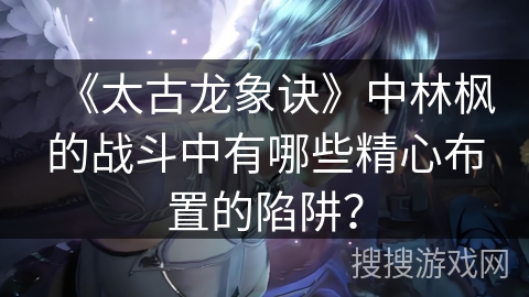 《太古龙象诀》中林枫的战斗中有哪些精心布置的陷阱？