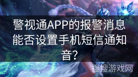 警视通APP的报警消息能否设置手机短信通知音？