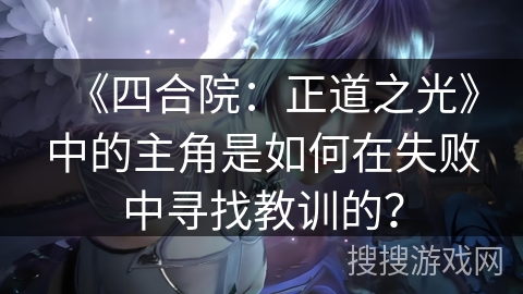 《四合院：正道之光》中的主角是如何在失败中寻找教训的？