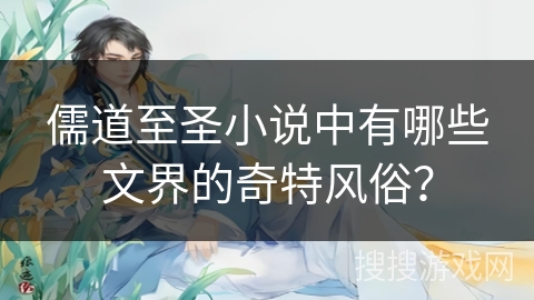 儒道至圣小说中有哪些文界的奇特风俗？