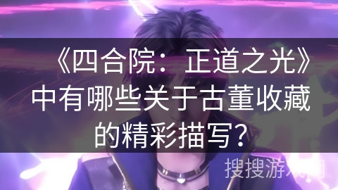 《四合院：正道之光》中有哪些关于古董收藏的精彩描写？