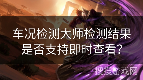 车况检测大师检测结果是否支持即时查看？
