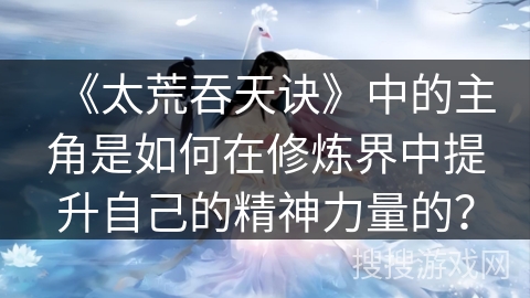 《太荒吞天诀》中的主角是如何在修炼界中提升自己的精神力量的？
