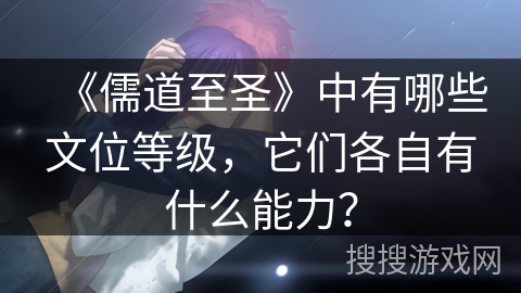 《儒道至圣》中有哪些文位等级，它们各自有什么能力？
