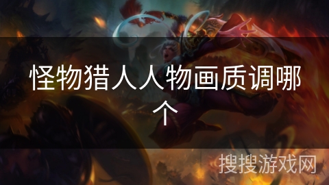 怪物猎人人物画质调哪个