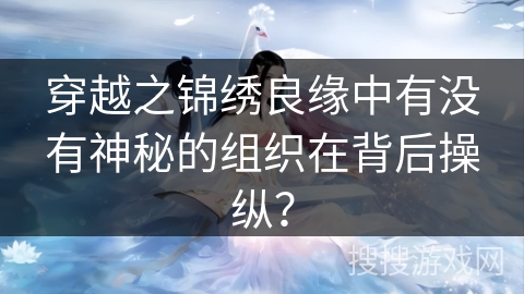 穿越之锦绣良缘中有没有神秘的组织在背后操纵? 穿越之锦绣良缘中有没有神秘的组织在背后操纵?
