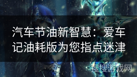 汽车节油新智慧：爱车记油耗版为您指点迷津