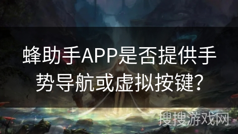 蜂助手APP是否提供手势导航或虚拟按键？