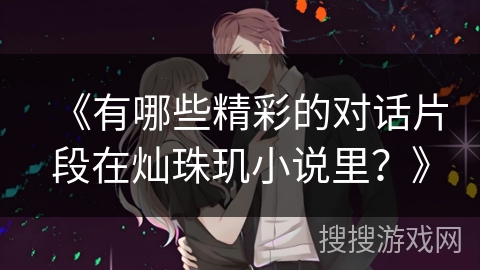 《有哪些精彩的对话片段在灿珠玑小说里？》