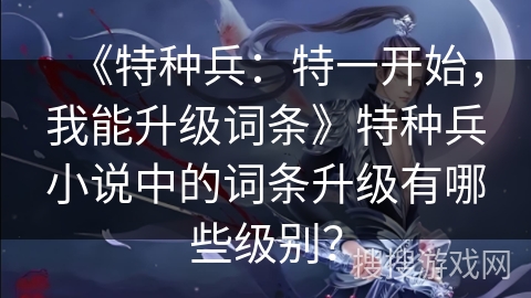 《特种兵：特一开始，我能升级词条》特种兵小说中的词条升级有哪些级别？