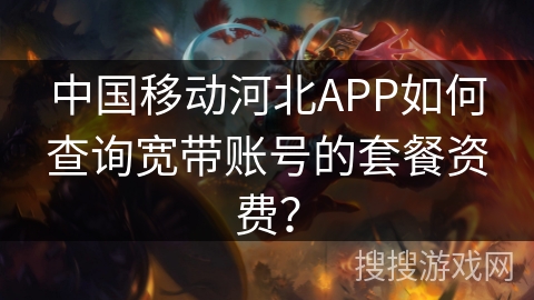 中国移动河北APP如何查询宽带账号的套餐资费？