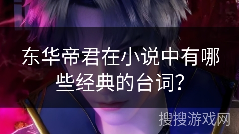 东华帝君在小说中有哪些经典的台词？