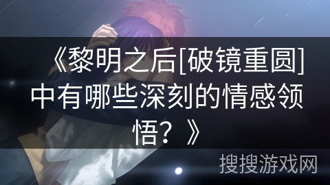 《黎明之后[破镜重圆]中有哪些深刻的情感领悟？》
